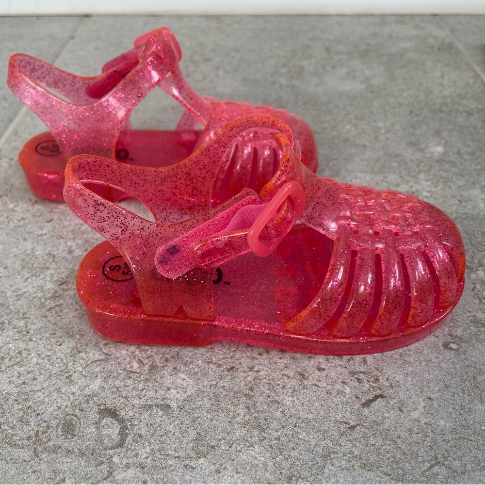 Bundle "jellies" style toddler sandals: pink sparkle + gold sparkle - Picture 3 of 9